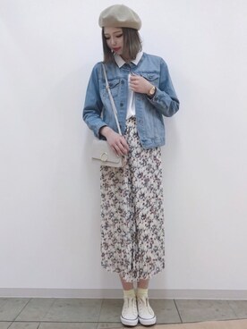 「平成最後のWEARISTAセンバツ」｜「アイテム（ハンチング/ベレー帽）」を使った、nanaさん（レディース・165cm）の春コーディネート