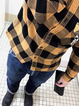 「The Flat Head（ザ・フラットヘッド）のアイテム（パンツ）」を使った、Kei-11さん（メンズ・170cm）の冬コーディネート