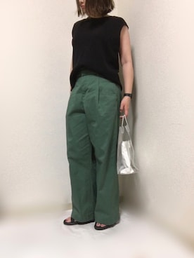 「ワッフルスリーブレスt」｜はる☻さん（レディース・162cm）の夏コーディネート