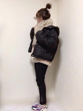 「AS KNOW AS PINKY（アズノゥアズピンキー）のアイテム（ブルゾン）」を使った、はる☻さん（レディース・162cm）の冬コーディネート