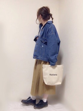 「frames RAY CASSIN（フレームスレイカズン）のアイテム（デニムジャケット）」を使った、はる☻さん（レディース・162cm）の春コーディネート