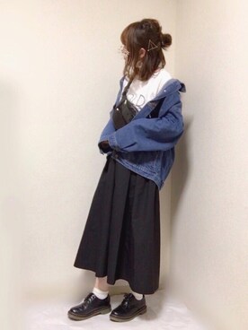 「frames RAY CASSIN（フレームスレイカズン）のアイテム（デニムジャケット）」を使った、はる☻さん（レディース・162cm）の春コーディネート