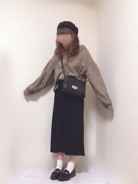 「アイテム（ハンチング/ベレー帽）」を使った、はる☻さん（レディース・162cm）の秋コーディネート