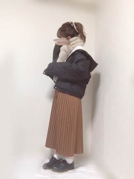 「AS KNOW AS PINKY（アズノゥアズピンキー）のアイテム（ブルゾン）」を使った、はる☻さん（レディース・162cm）の冬コーディネート