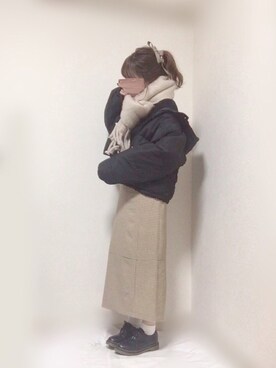 「AS KNOW AS PINKY（アズノゥアズピンキー）のアイテム（ブルゾン）」を使った、はる☻さん（レディース・162cm）の冬コーディネート