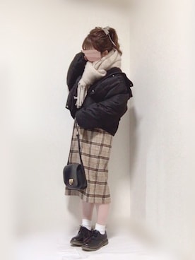 「AS KNOW AS PINKY（アズノゥアズピンキー）のアイテム（ブルゾン）」を使った、はる☻さん（レディース・162cm）の冬コーディネート