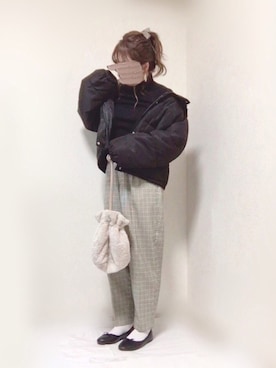 「AS KNOW AS PINKY（アズノゥアズピンキー）のアイテム（ブルゾン）」を使った、はる☻さん（レディース・162cm）の冬コーディネート