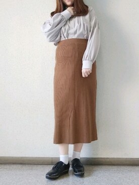 chanaさんの「WOMEN メリノブレンドリブスカート」を使ったコーディネート
