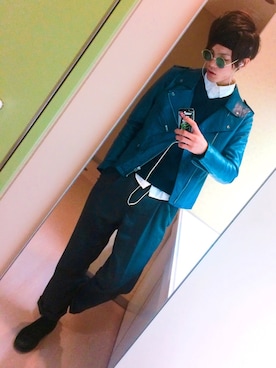 「BEN DAVIS（ベンデイビス）のアイテム（スラックス）」を使った、aさん（メンズ・180cm）の冬コーディネート