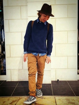 「SCOTCH & SODA（スコッチ アンド ソーダ）のアイテム（チノパンツ）」を使った、tasshiさん（メンズ・165cm）の冬コーディネート