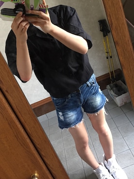 「CLOSE-UP（クローズアップ）のアイテム（パンツ）」を使った、マッシュさん（レディース・163cm）の夏コーディネート