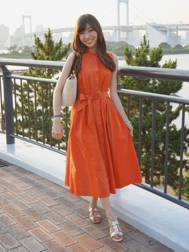 ワンピース オレンジ系 を使った Uniqlo U のレディース人気ファッションコーディネート Wear