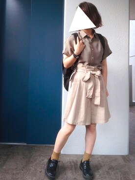 ジーユー ジーユー の エアリーシャツ 半袖 セットアップ可能 トップス Wear