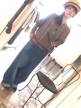 「アイテム（その他トップス、ブラウン系）」を使った、Mayumi Yamaguchiさん（レディース・156cm）の夏コーディネート