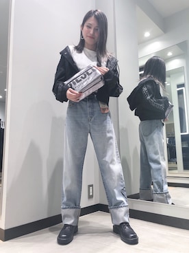 「アイテム（ボディバッグ/ウエストポーチ、シルバー系）」を使った、Yoshiさん（レディース・156cm）の夏コーディネート