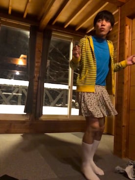 「アイテム（スカート）」を使った、ちゃんあべさん（メンズ・170cm）の冬コーディネート