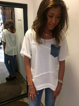 「ROGER AND RAW（ロジャーアンドロウ）のアイテム」を使った、ROGER AND RAW STAFFさん（レディース・160cm）の夏コーディネート