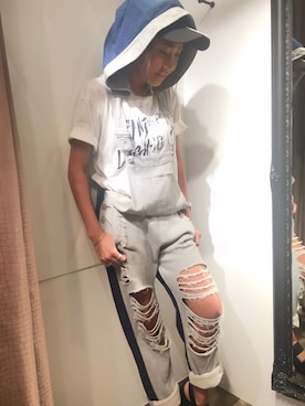 「#サロペット」｜ROGER AND RAW STAFFさん（レディース・160cm）の夏コーディネート