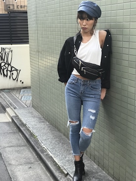 「ROGER AND RAW（ロジャーアンドロウ）のアイテム」を使った、ROGER AND RAW STAFFさん（レディース・160cm）の春コーディネート