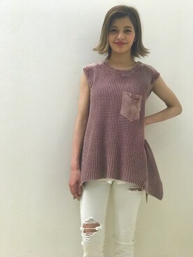 「ROGER AND RAW（ロジャーアンドロウ）のアイテム（アンサンブル）」を使った、ROGER AND RAW STAFFさん（レディース・150cm）の夏コーディネート