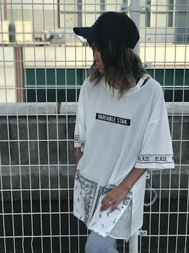「ROGER AND RAW（ロジャーアンドロウ）のアイテム」を使った、ROGER AND RAW STAFFさん（レディース・160cm）の夏コーディネート