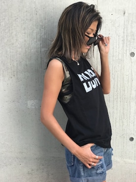 「GGD（ジージーディー）のアイテム」を使った、ROGER AND RAW STAFFさん（レディース・160cm）の夏コーディネート