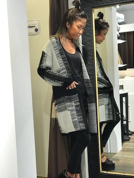 「＃カーディガン」｜「アイテム（パンツ）」を使った、ROGER AND RAW STAFFさん（レディース・160cm）の秋コーディネート
