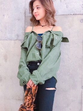 「#オフショル」｜ROGER AND RAW STAFFさん（レディース・152cm）の秋コーディネート