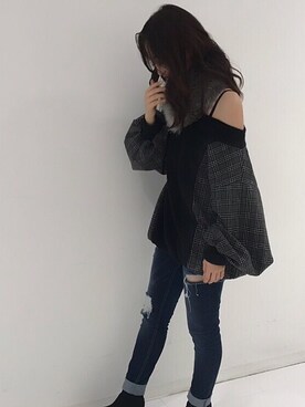 「#オフショル」｜ROGER AND RAW STAFFさん（レディース・153cm）の秋コーディネート