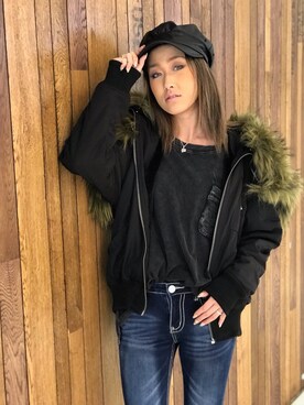 「ROGER AND RAW（ロジャーアンドロウ）のアイテム（ジャケット/アウター）」を使った、ROGER AND RAW STAFFさん（レディース・160cm）の冬コーディネート