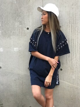 「GGD（ジージーディー）のアイテム」を使った、ROGER AND RAW STAFFさん（レディース・160cm）の春コーディネート