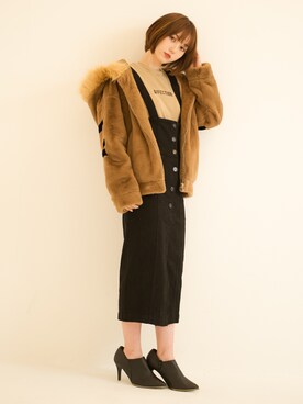 「GGD（ジージーディー）のアイテム（ジャケット/アウター）」を使った、ROGER AND RAW STAFFさん（レディース・160cm）の冬コーディネート