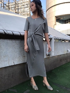 「アイテム（ワンピース/ドレス、グリーン系）」を使った、ROGER AND RAW STAFFさん（レディース・160cm）の夏コーディネート