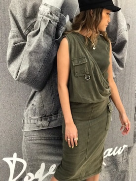 「ROGER AND RAW（ロジャーアンドロウ）のアイテム」を使った、ROGER AND RAW STAFFさん（レディース・160cm）の夏コーディネート