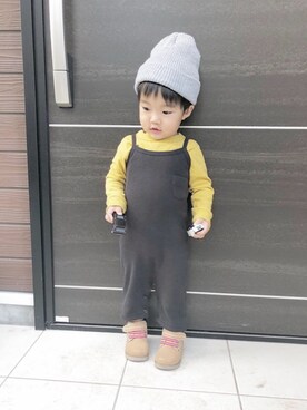 「ミカヅキモモコ（ミカヅキモモコ）のアイテム（帽子）」を使った、cheycheyさん（キッズ・80cm）の秋コーディネート