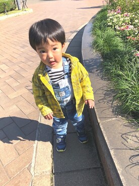 「秋冬」｜「アイテム（オールインワン・サロペット）」を使った、cheycheyさん（キッズ・80cm）の秋コーディネート