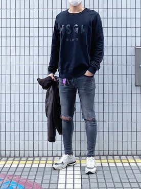 「MSGM（エムエスジーエム）のアイテム（スウェット）」を使った、レ オ ンさん（メンズ・178cm）の春コーディネート