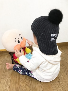 「チャンピオン パーカー」｜「アイテム（帽子）」を使った、Yuü&Honöさん（キッズ・80cm）の冬コーディネート