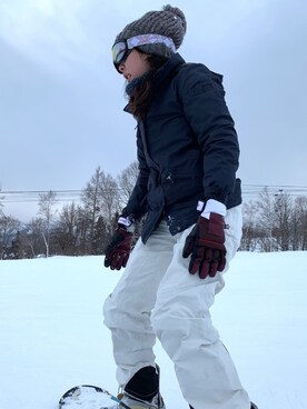 「AIGLE（エーグル）のアイテム（スタジャン）」を使った、Chelleさん（レディース・160cm）の冬コーディネート