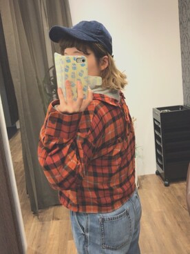 「w closet」｜「アイテム（キャップ）」を使った、ちーずさん（レディース・158cm）の冬コーディネート