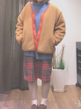 「w closet」｜「アイテム（モカシン/デッキシューズ）」を使った、ちーずさん（レディース・158cm）の冬コーディネート