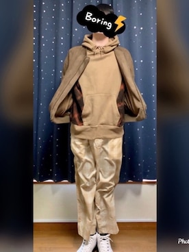 「GGD（ジージーディー）のアイテム（ジャケット/アウター）」を使った、バヤシさん（メンズ・181cm）の冬コーディネート