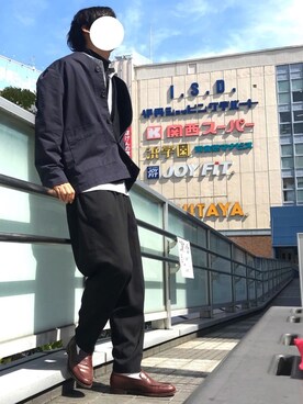 「Lui's（ルイス）のアイテム（ノーカラージャケット）」を使った、Dさん（メンズ・178cm）の春コーディネート