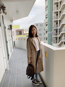 「アイテム（アンサンブル、ホワイト系）」を使った、YUKIさん（レディース・165cm）の冬コーディネート
