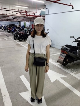 「Acne Studios（アクネストゥディオズ）のアイテム（帽子）」を使った、YUKIさん（レディース・165cm）の夏コーディネート