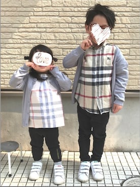 「BURBERRY（バーバリー）のアイテム」を使った、minさん（キッズ・110cm）の春コーディネート