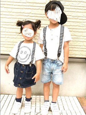 「DAISO（DAISO）のアイテム（その他）」を使った、minさん（キッズ・110cm）の夏コーディネート