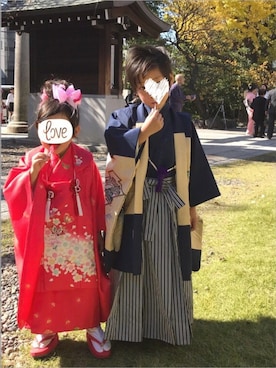 「七五三３歳」｜「アイテム（その他）」を使った、minさん（キッズ・110cm）の秋コーディネート