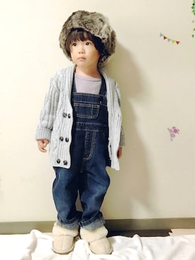 「秋冬」｜「アイテム（オールインワン・サロペット）」を使った、からころりんさん（キッズ・90cm）の秋コーディネート