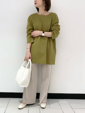 「ピスタチオ」｜「アイテム（バレエシューズ）」を使った、yamaさん（レディース・155cm）の冬コーディネート